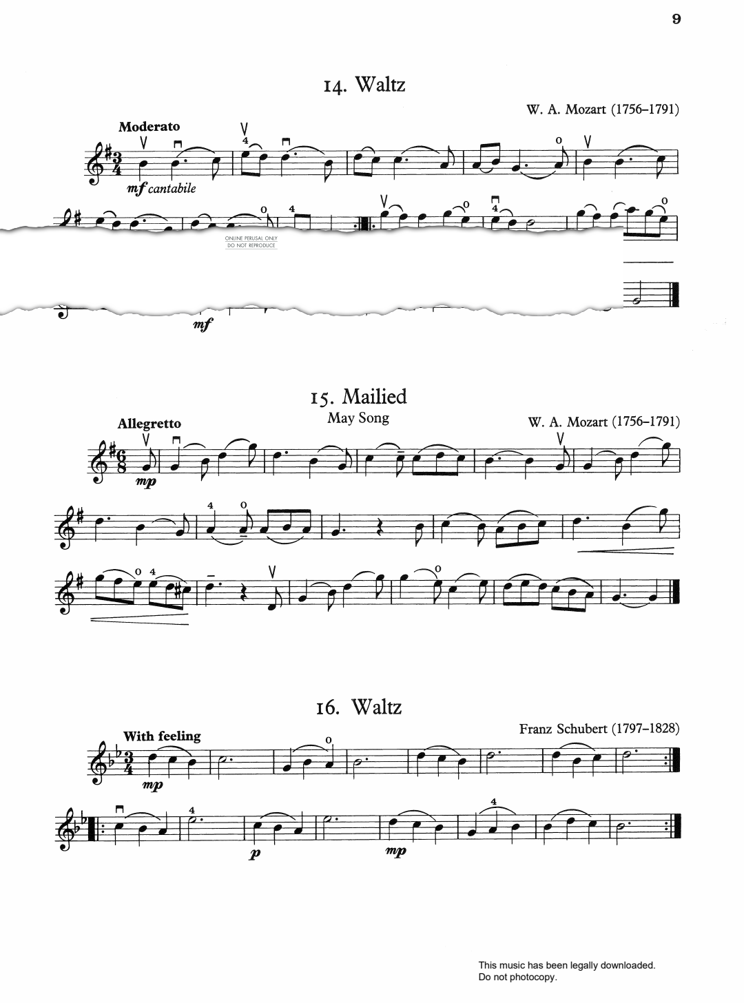 Product gallery: Page 1 of 1 Mailied, Wolfgang Amadeus Mozart
