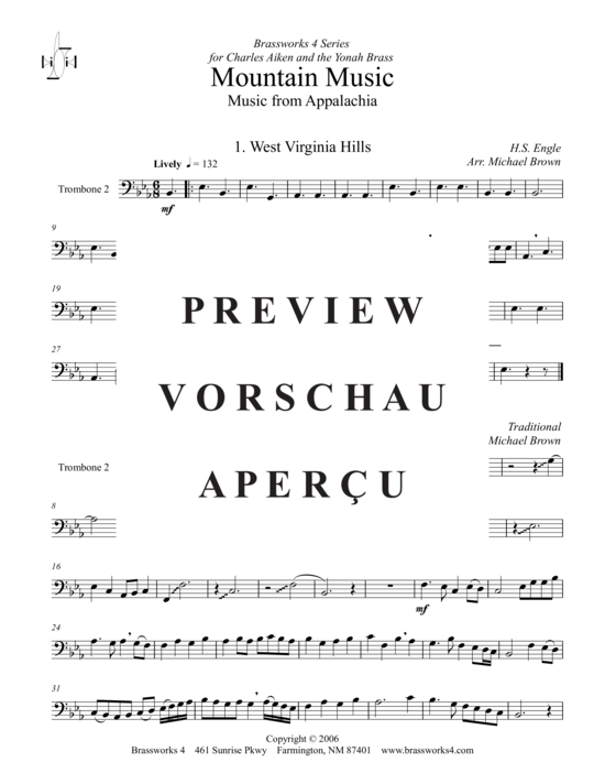 Produktgalerie: Seite 19 von 21 Mountain Music (Music from Appalachia), , (2xTrompete in B, Horn in F, Posaune)