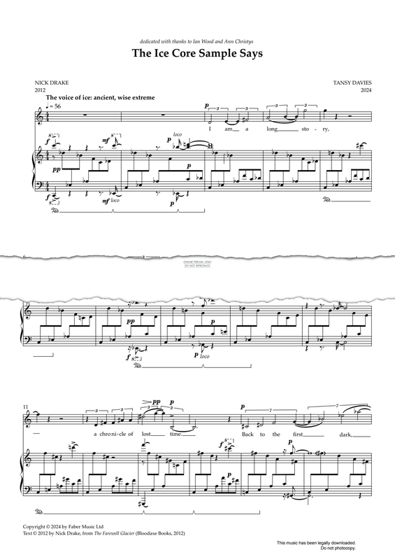 Produktgalerie: Seite 1 von 1 The Ice Core Sample Says, Tansy Davies, Gesang, Klavier