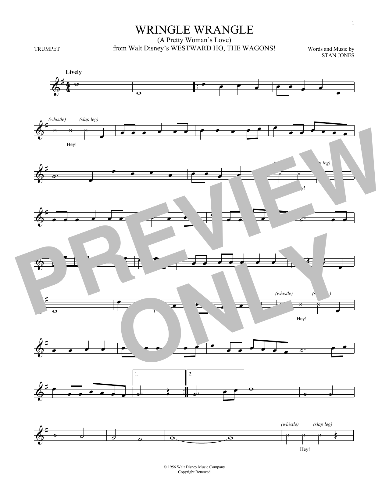 Produktgalerie: Seite 1 von 1 Wringle Wrangle (A Pretty Woman's Love), Fess Parker, Trompete