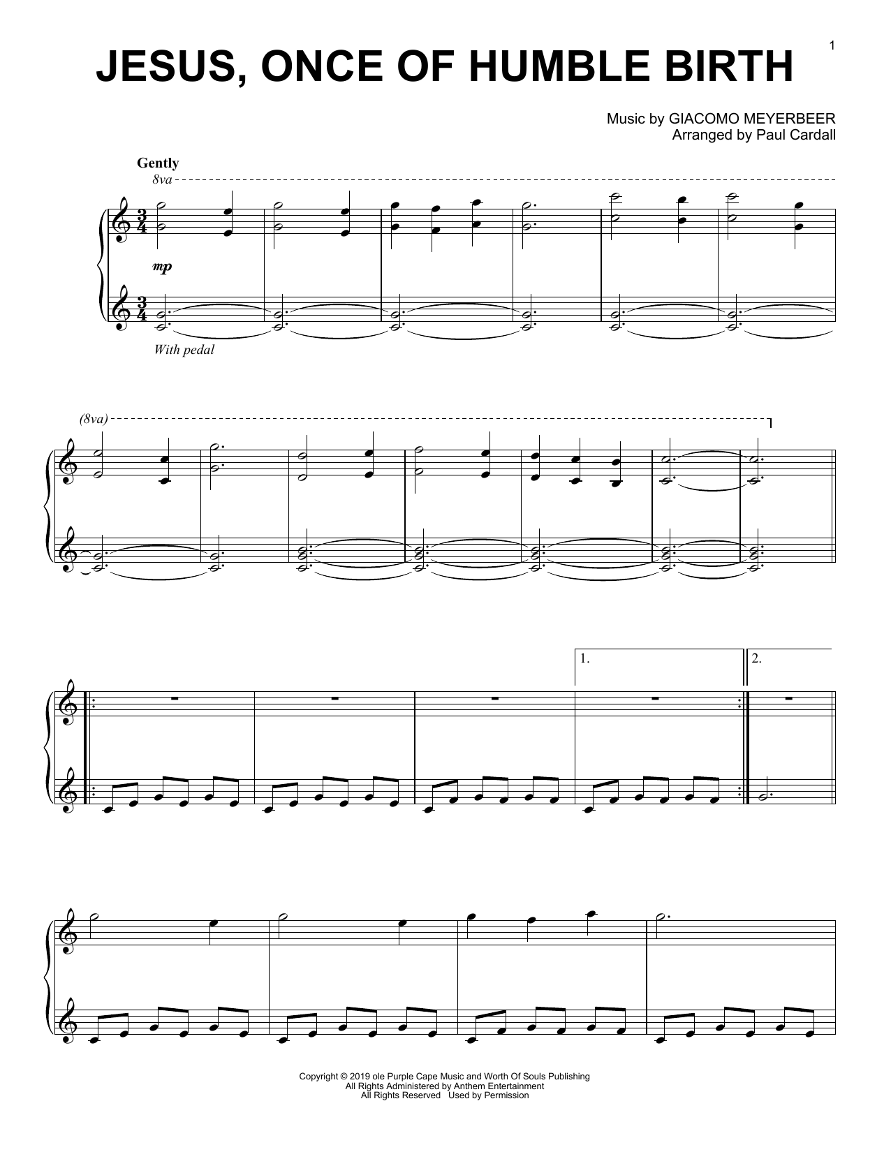 Product picture to: Jesus Once Of Humble Birth (arr. Paul Cardall)