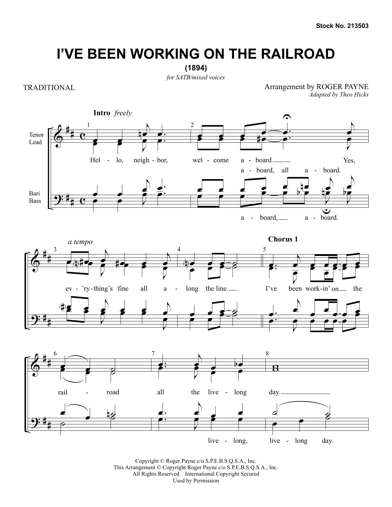 Product picture to: I've Been Working On The Railroad (arr. Roger Payne)
