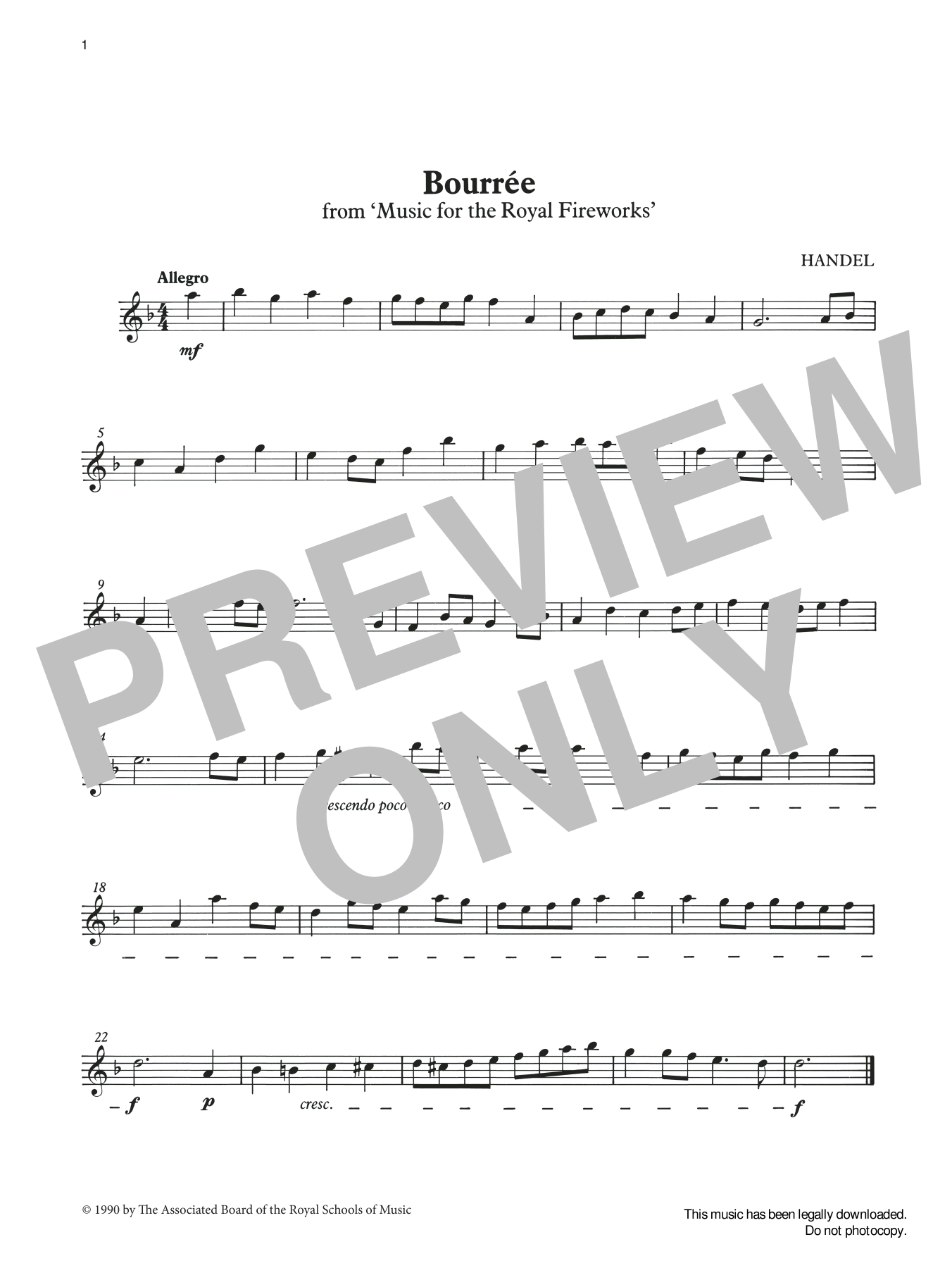 Produktgalerie: Seite 1 von 1 Bourrée from Graded Music for Tuned Percussion, Book I, G. F. Handel, Percussion