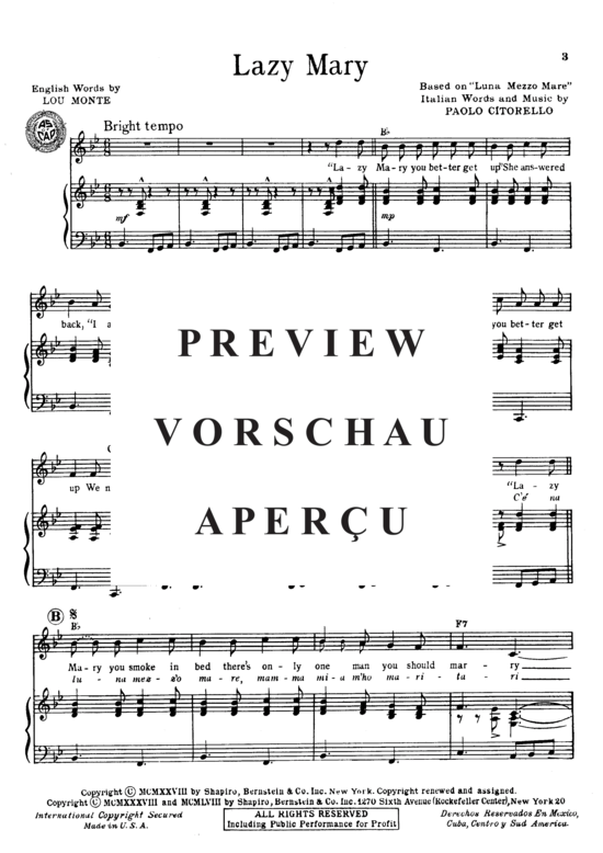 Produktgalerie: Seite 3 von 8 Lazy Mary , Monte, Lou  , Klavier und Gesang