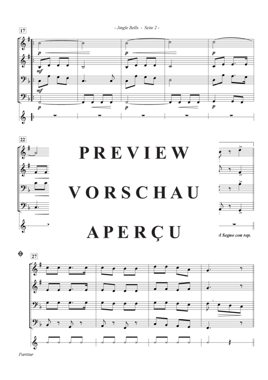 Produktgalerie: Seite 3 von 12 Jingle Bells, , (Blechbläserquartett 2 Trompete (B), Posaune/Tenorhorb, Tuba)