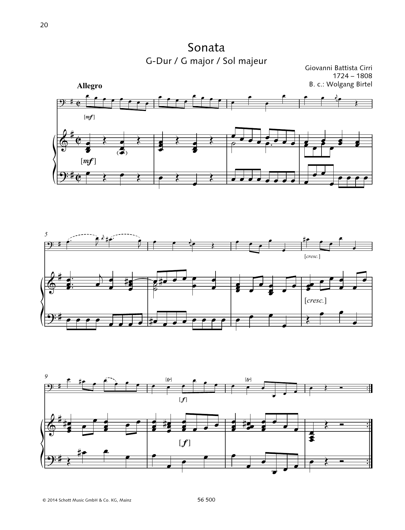 Product picture to: Sonata G Major