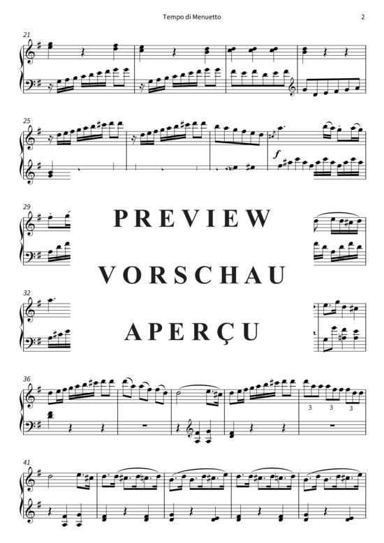 Produktgalerie: Seite 5 von 8 Tempo di Menuetto - 2. Satz aus der Sonate Nr. 20, op. 49,2 , , Klavier Solo
