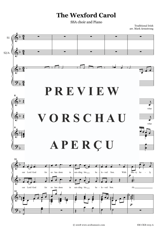 Produktgalerie: Seite 4 von 9 The Wexford Carol, , Frauenchor SSA und Klavier