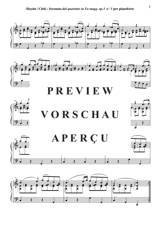 Product gallery: Page 6 of 6 Sérénata from String Quartet Opus 3, no 5 , , Piano Solo