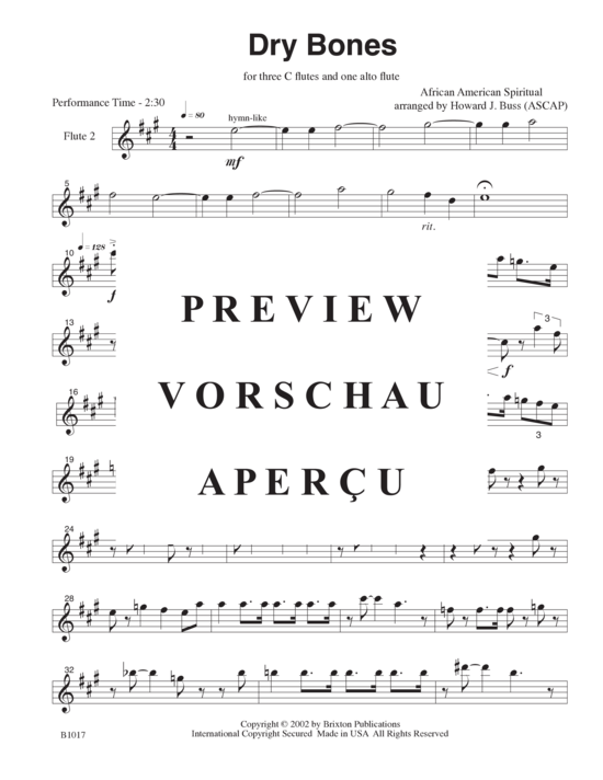 Product gallery: Page 10 of 15 Dry Bones , , (3 flutes in C and one alto flute)