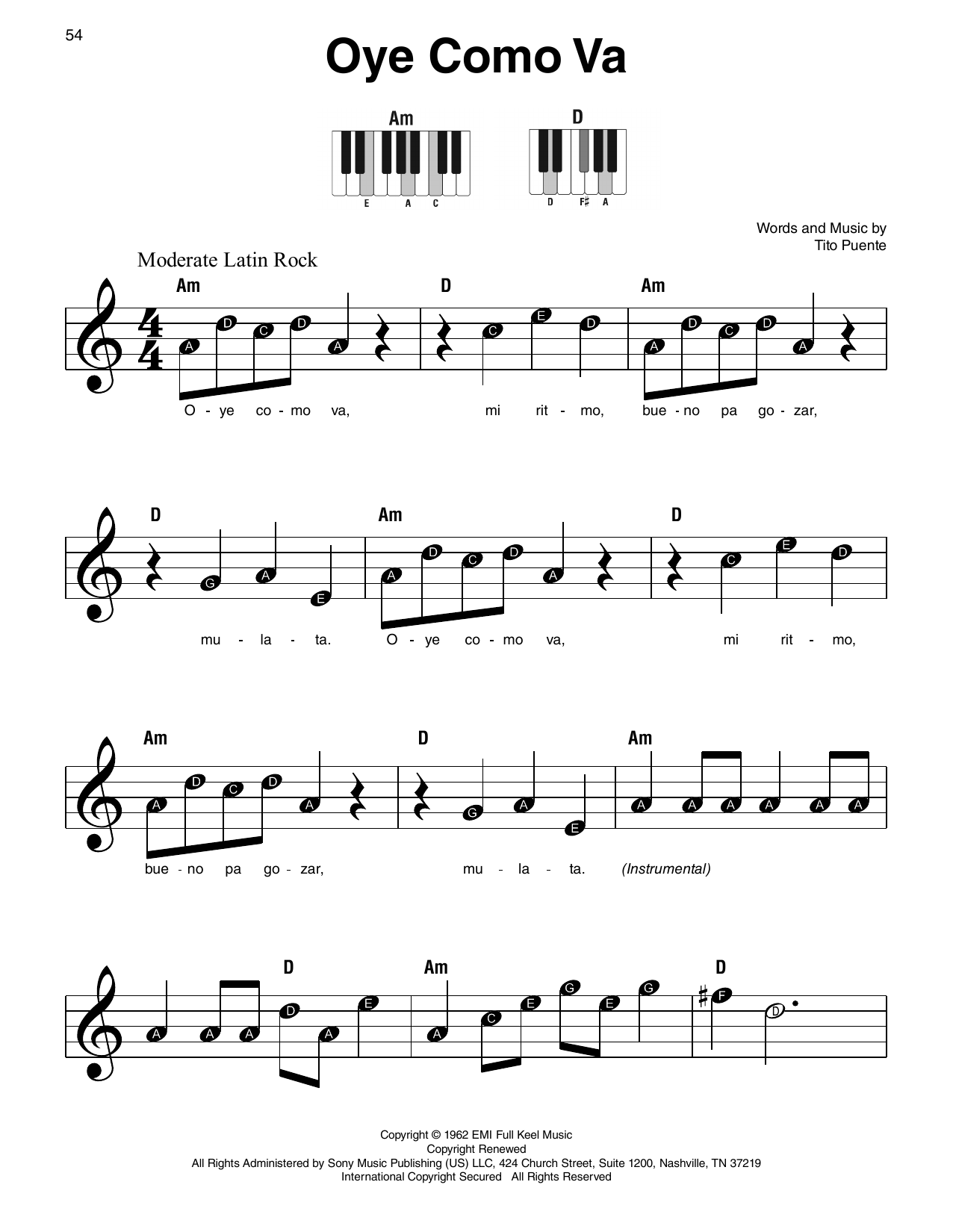 Produktgalerie: Seite 1 von 1 Oye Como Va, Santana, Klavier