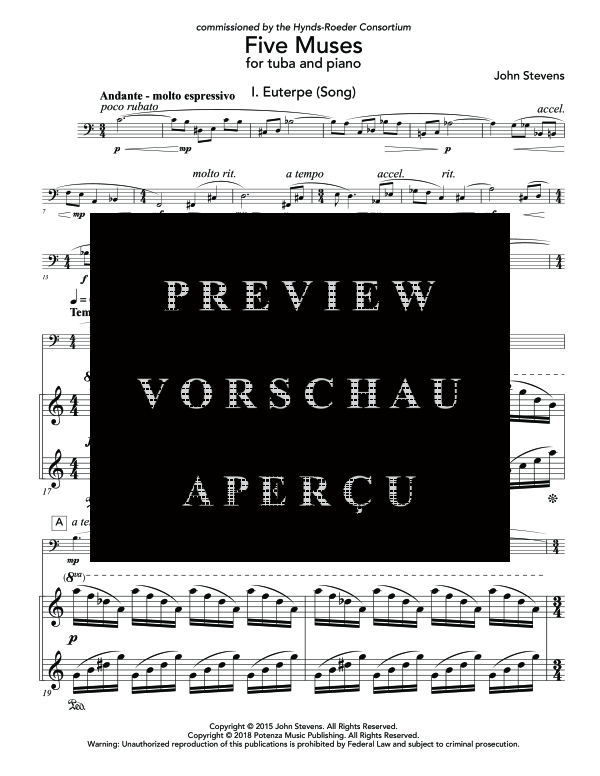 Product gallery: Page 7 of 11 Five Muses, , (tuba and piano)