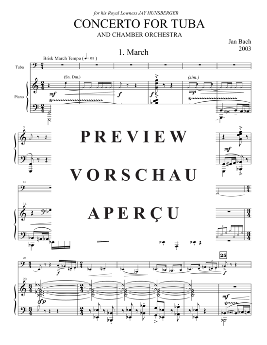 Produktgalerie: Seite 3 von 21 Concerto for Tuba and Chamber Orchestra , , (Tuba Solo + Klavier)
