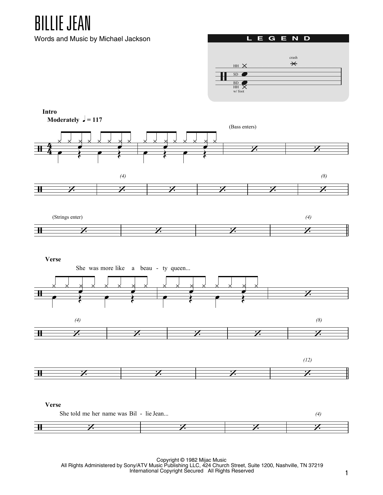 Product gallery: Page 1 of 1 Billie Jean (arr. Kennan Wylie), Michael Jackson