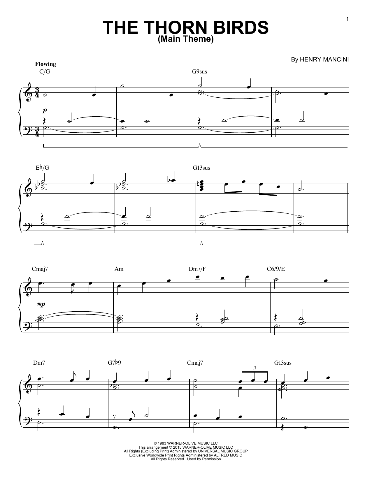 Produktbild zu: The Thorn Birds (Main Theme) [Jazz version] (arr. Brent Edstrom)