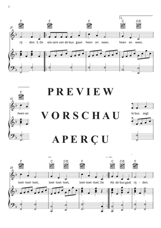 Produktgalerie: Seite 6 von 8 De Wielen Van De Bus, , (Gesang + Klavier, Gitarre)