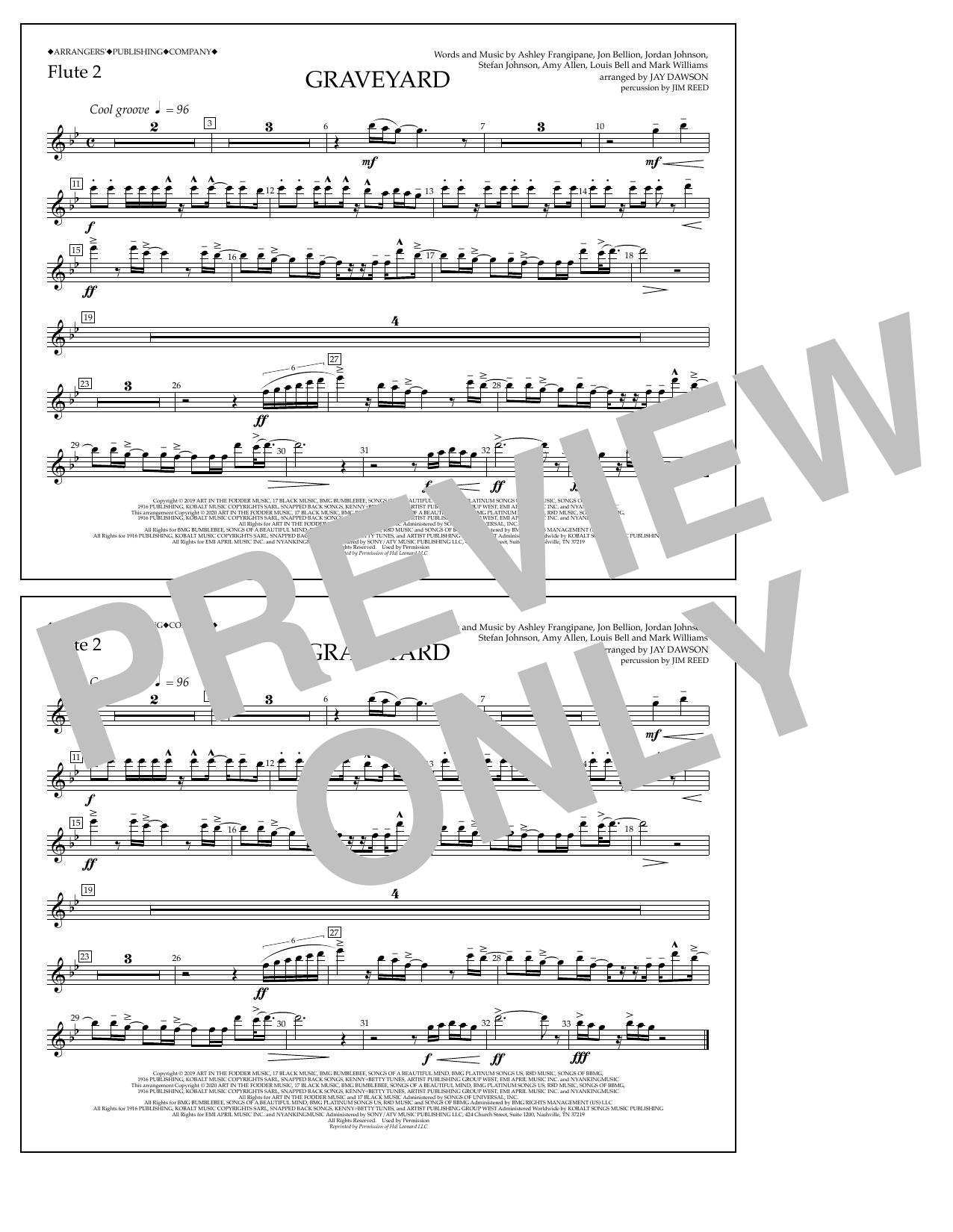 Produktbild zu: Graveyard (arr. Jay Dawson) - Flute 2
