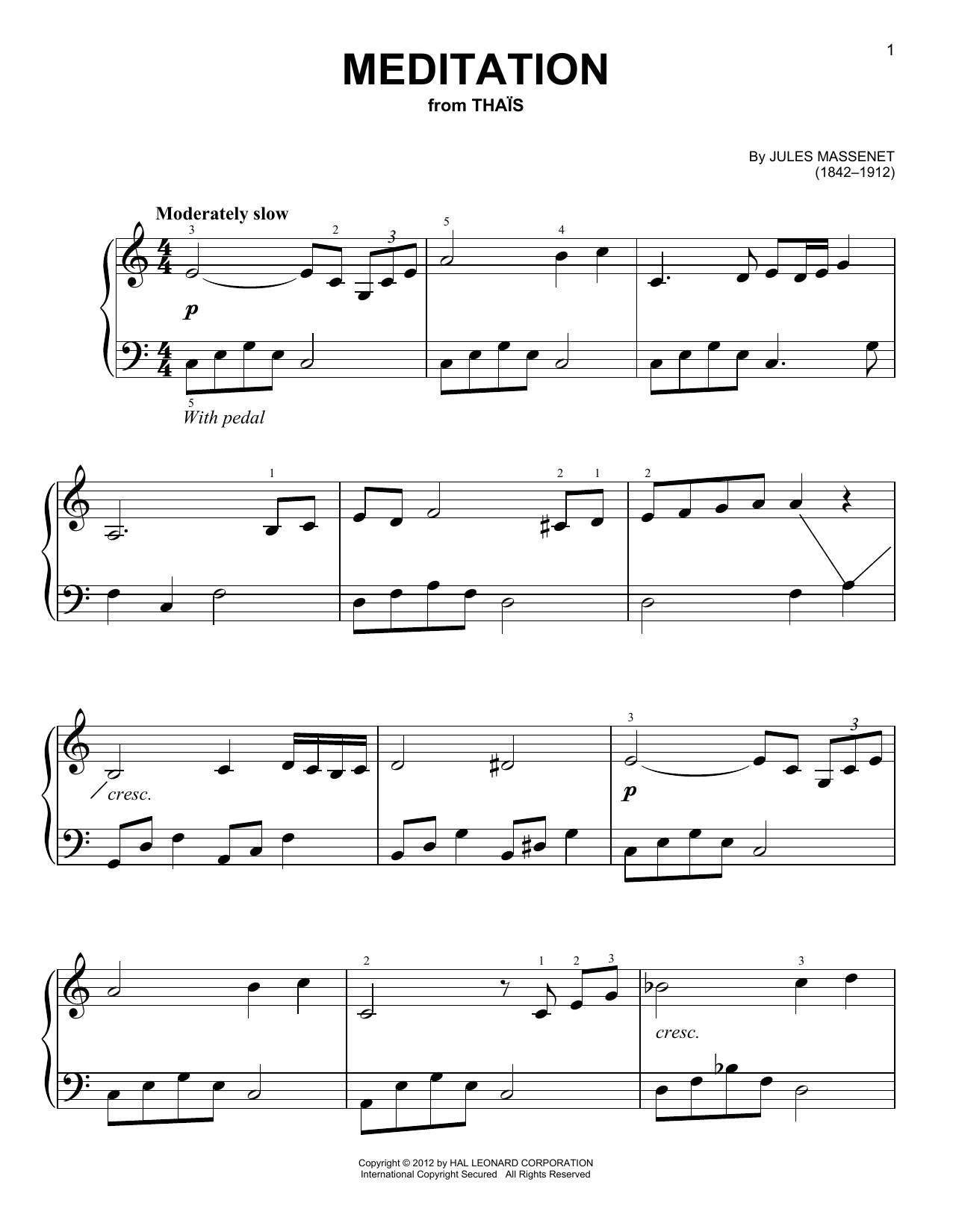 Produktgalerie: Seite 1 von 1 Meditation, Jules Massenet, Klavier