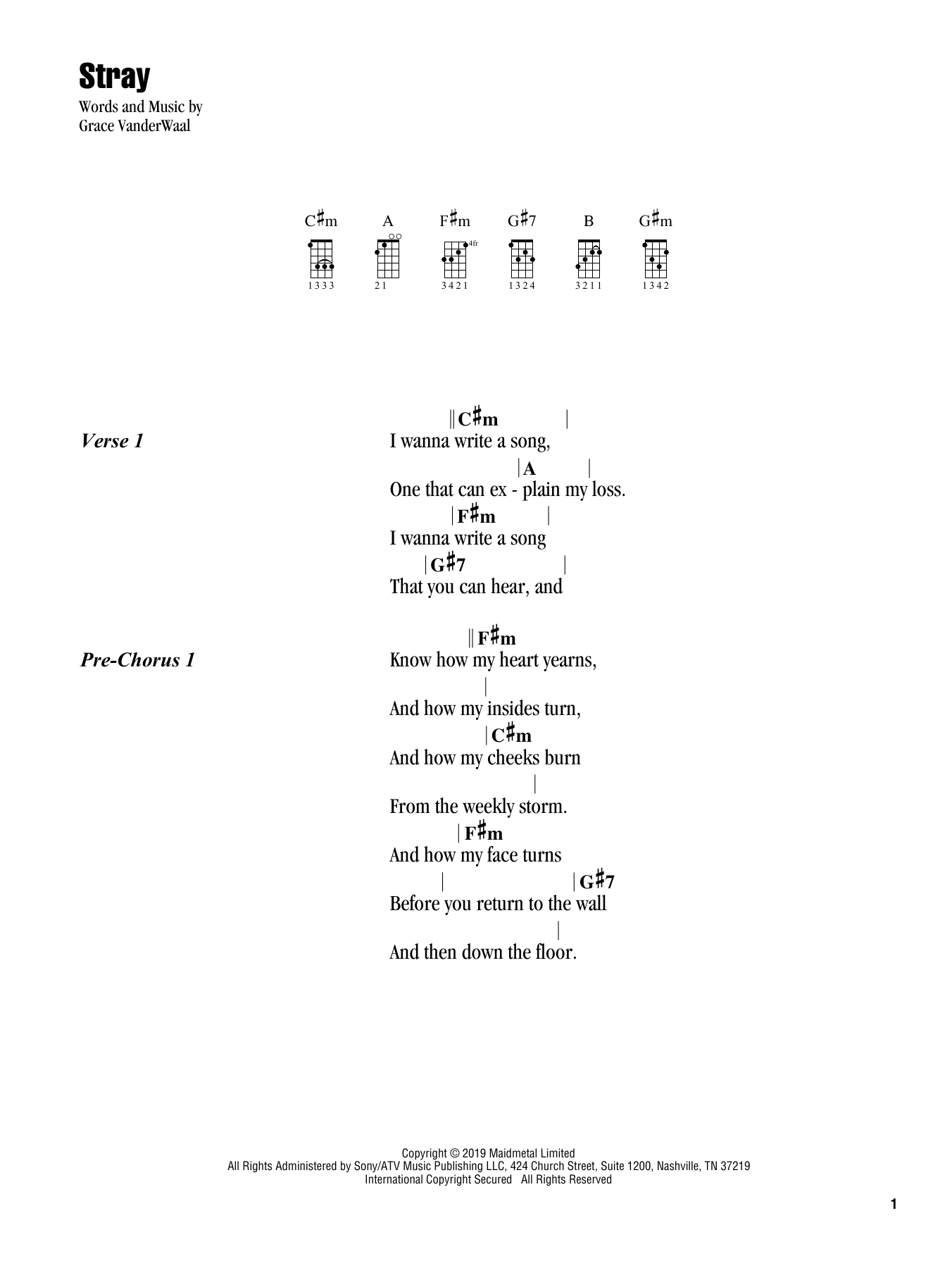 Product gallery: Page 1 of 1 Stray, Grace VanderWaal