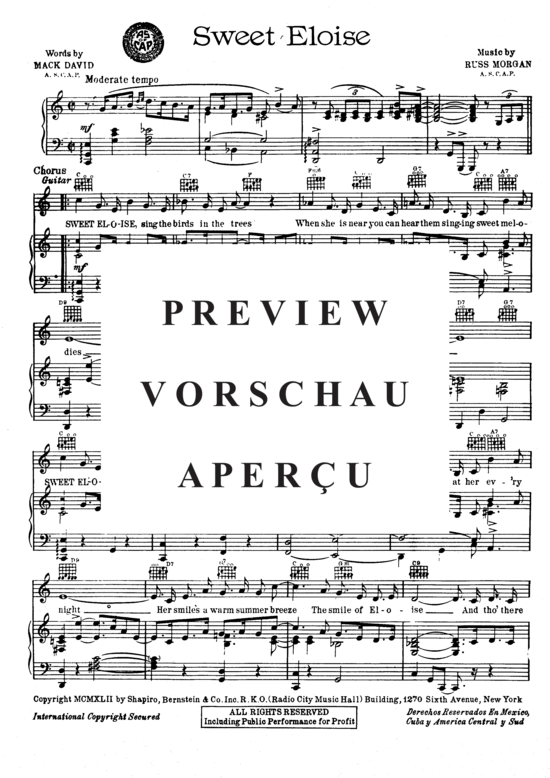 Produktgalerie: Seite 3 von 8 Sweet Eloise , Popular Standard, Klavier und Gesang