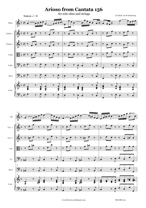 Product picture to: Arioso from Cantata 156Johann Sebastian Bach