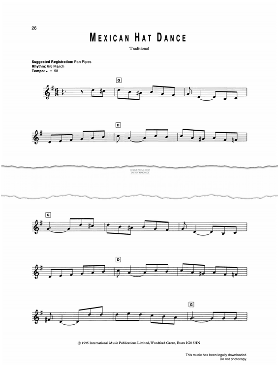 Produktgalerie: Seite 1 von 1 Mexican Hat Dance, Traditional, Keyboard