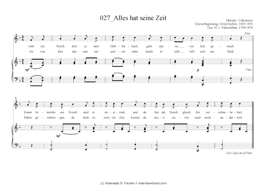 Product picture to: Alles hat seine Zeit Volksweise