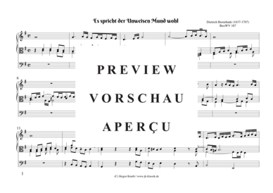 gallery: Es spricht der Unweisen Mund wohl (BuxWV 187 DIN A3) , ,  (Orgel Solo)