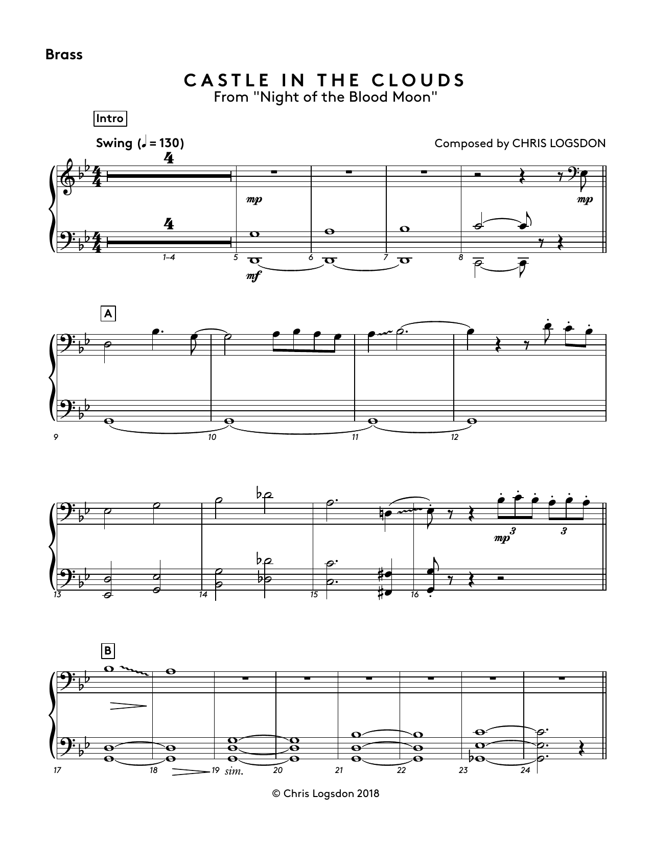 Produktbild zu: Castle In The Clouds (from Night of the Blood Moon) - Brass
