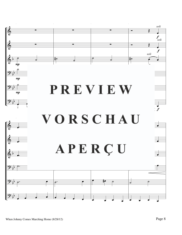Product gallery: Page 10 of 11 When Johnny Comes Marching Home, , Brass Sextet