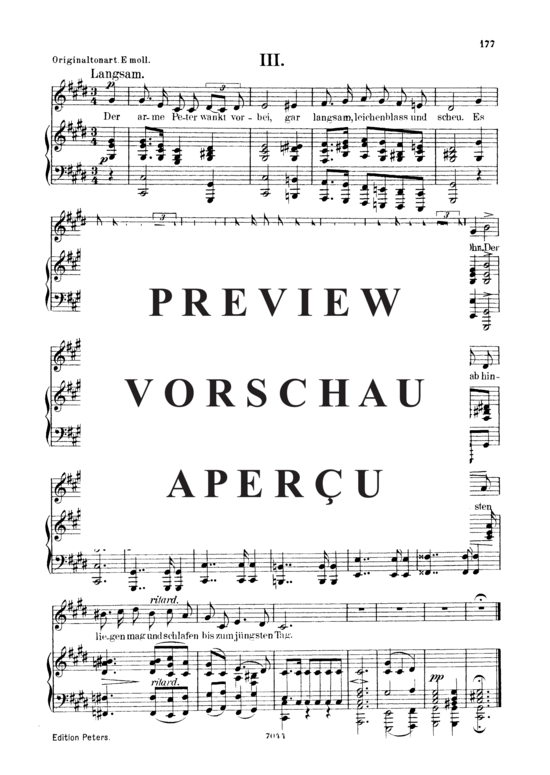 Product gallery: Page 5 of 5 Der arme Peter, Op.53 No.3, , Low Voice and Piano