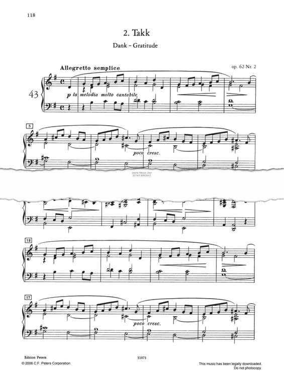 Produktgalerie: Seite 1 von 1 Takk Op. 62, Edvard Grieg, Klavier