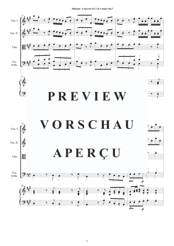 Product gallery: Page 8 of 11 Concerto No.7 in A-Dur Op.7, , String Ensemble and Harpsichord