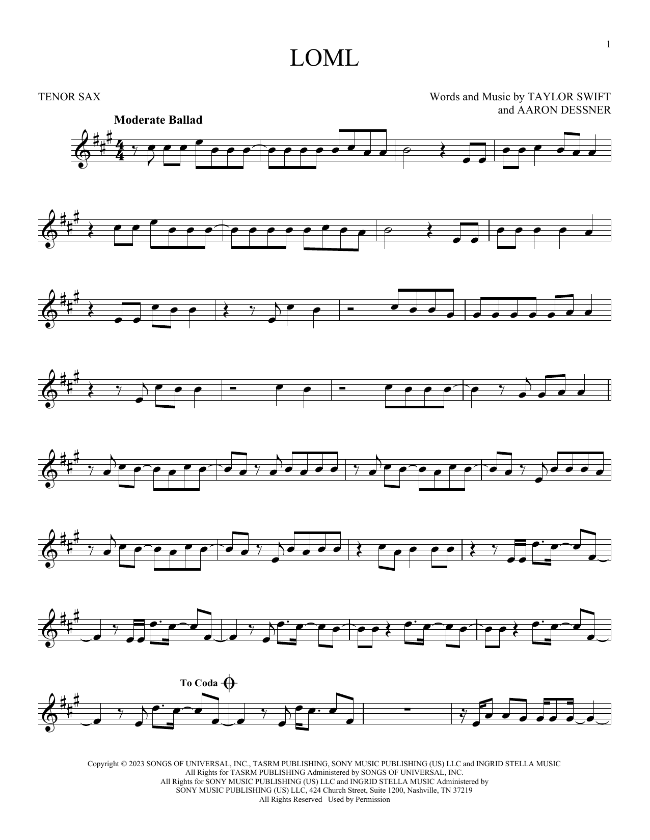 Product gallery: Page 1 of 1 Loml, Taylor Swift