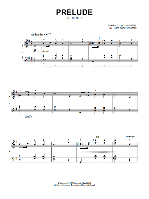 Product gallery: Page 1 of 1 Prelude Op. 28, No. 7, Frederic Chopin