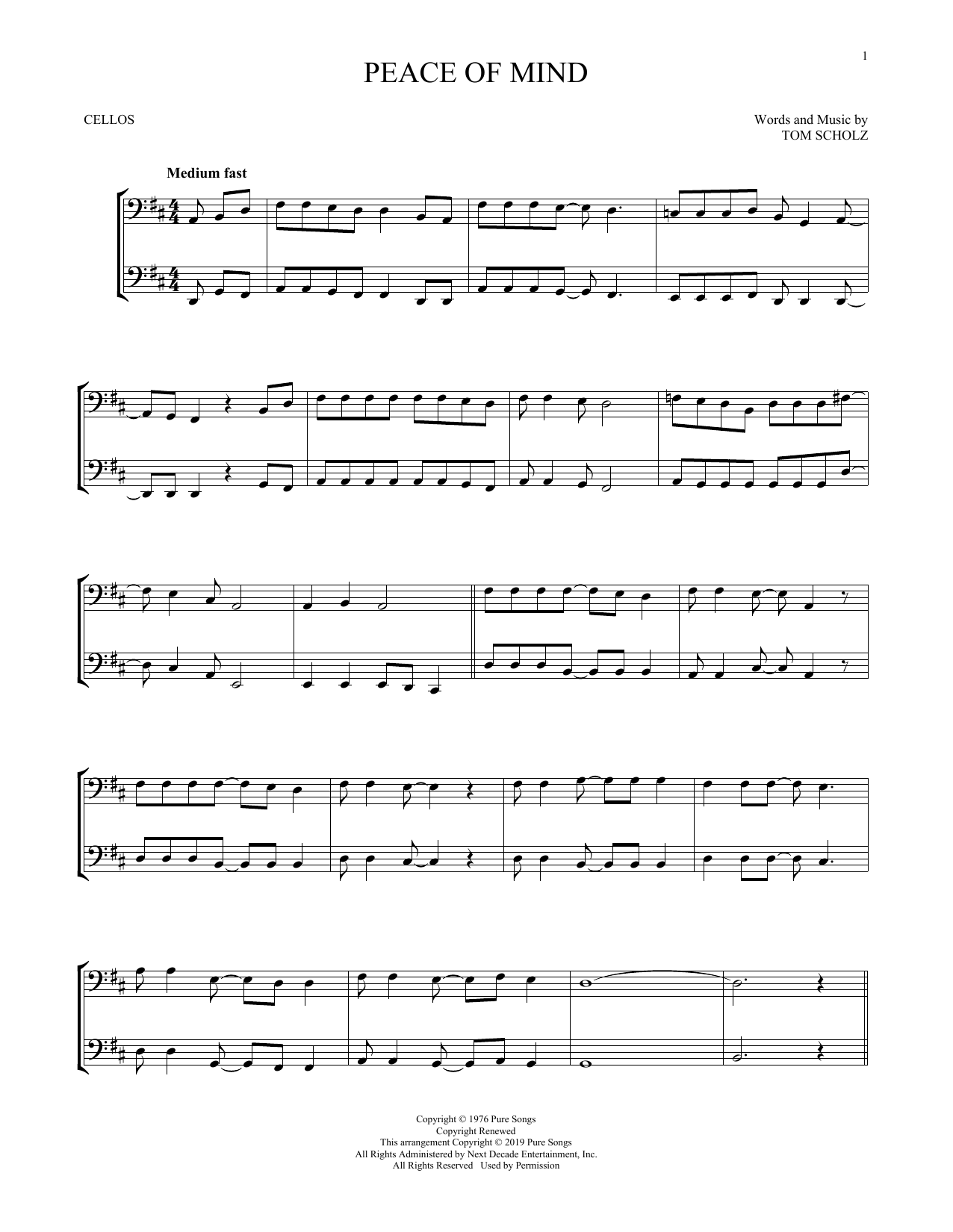 Produktgalerie: Seite 1 von 1 Peace Of Mind, Boston, Violoncello