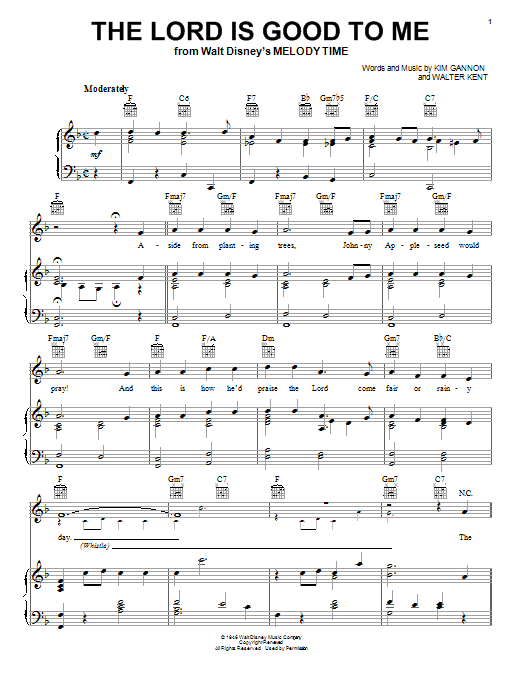 Produktbild zu: The Lord Is Good To Me (from Johnny Appleseed)