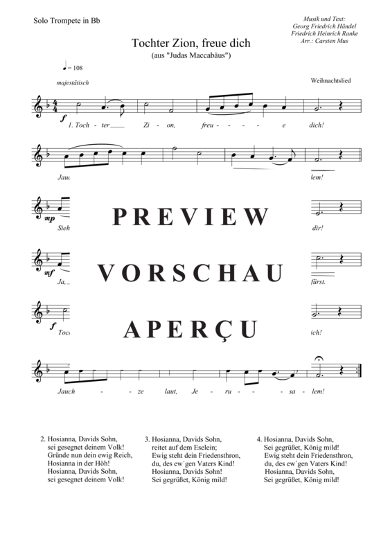 Produktbild zu: Tochter Zion, freue dich (aus Judas Maccabäus) Georg Friedrich Händel