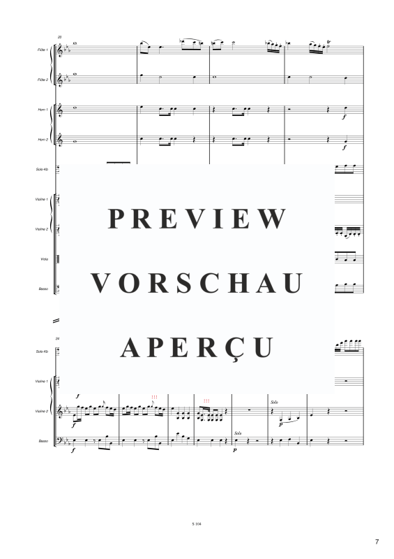 Produktgalerie: Seite 8 von 11 Concerto in Eb per il Contrabasso, , Studienpartitur Orchester