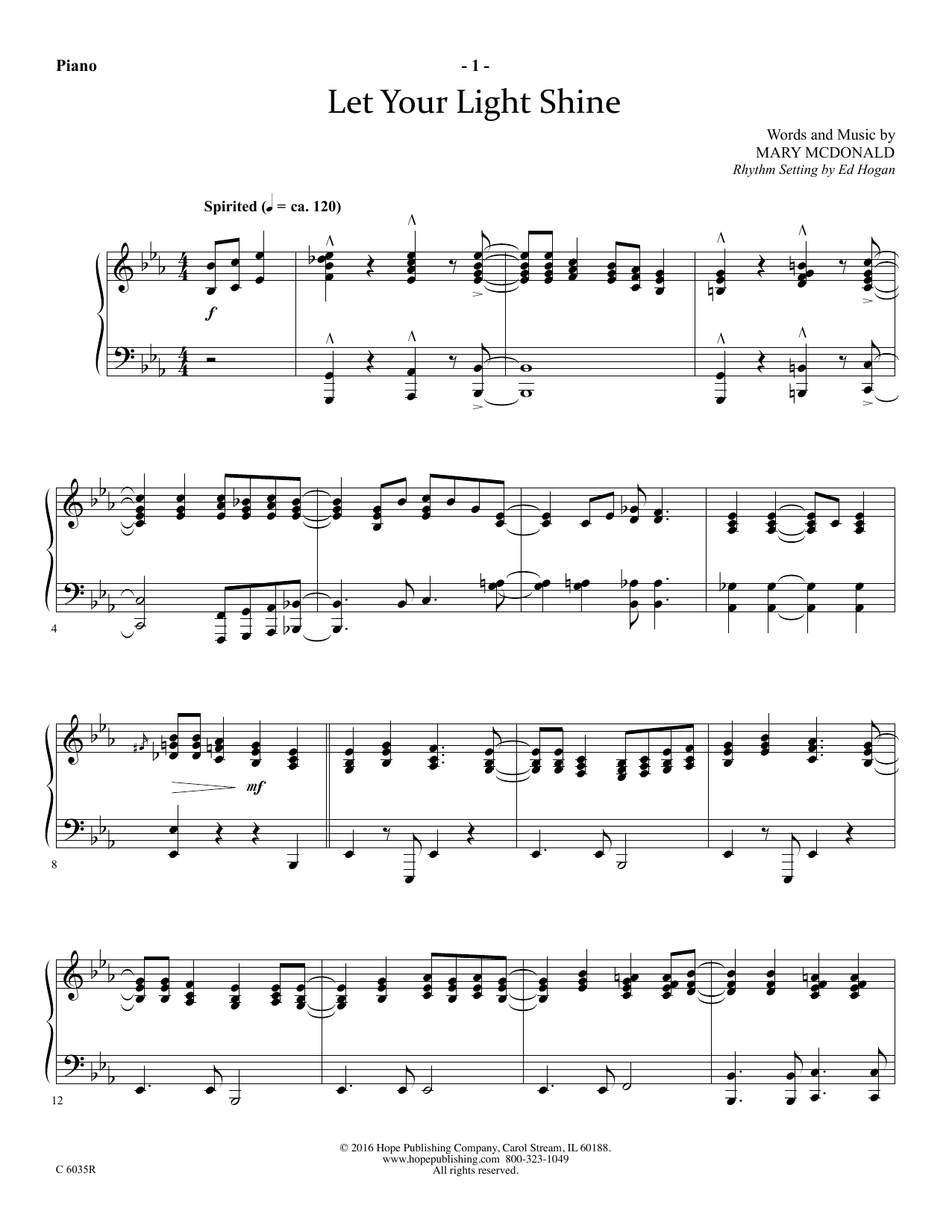 Produktbild zu: Let Your Light Shine - Piano