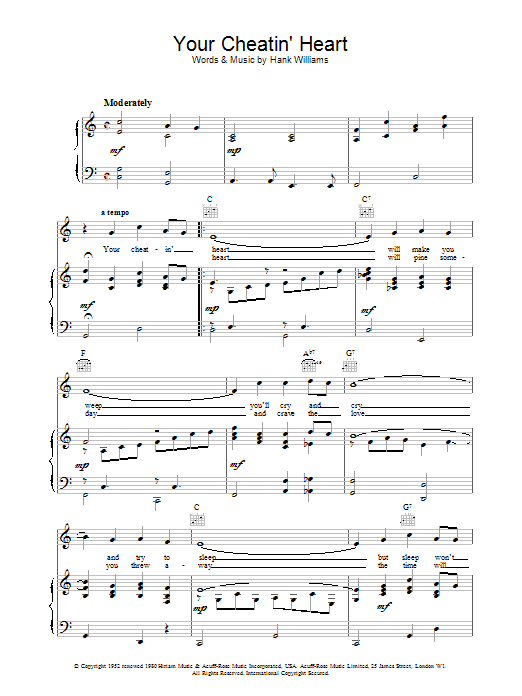 Produktgalerie: Seite 1 von 1 Your Cheatin' Heart, Hank Williams, Gesang, Gitarre, Klavier