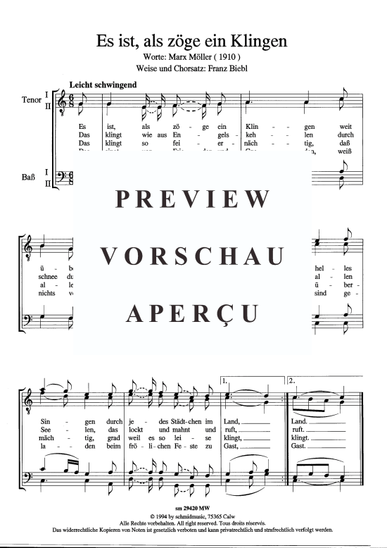 Product picture to: Es ist, als zöge ein Klingen Franz Biebl