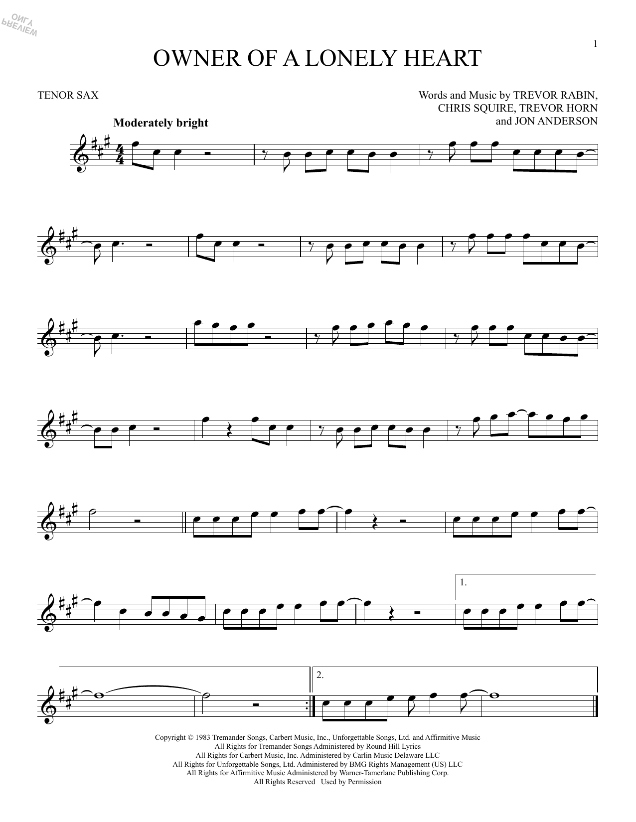 Product gallery: Page 1 of 1 Owner Of A Lonely Heart, Yes