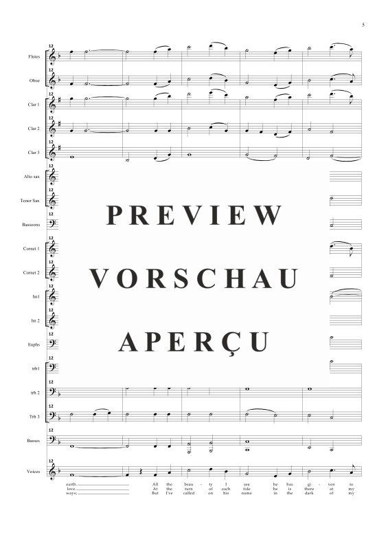 Produktgalerie: Seite 8 von 11 O the love of my Lord is the essence, , Chor einstimmig und Concert Band