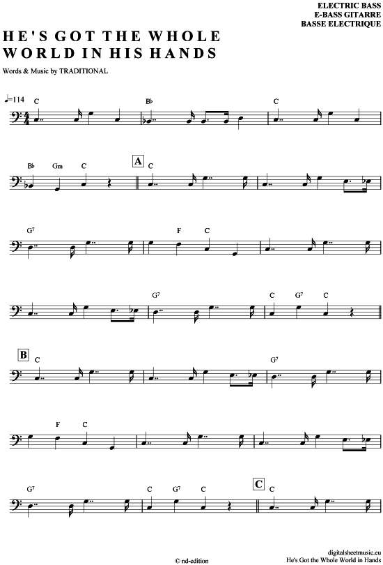 Product gallery: Page 1 of 4 He´s got the whole world in his hands , , Bass Guitar