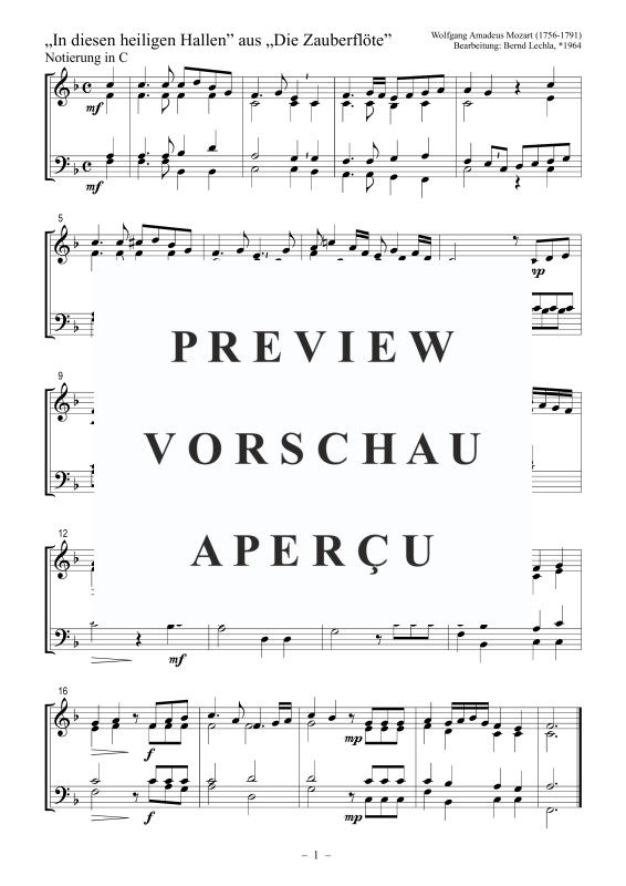 Produktgalerie: Seite 2 von 3 In diesen heiligen Hallen aus: Die Zauberflöte, , Posaunenchor