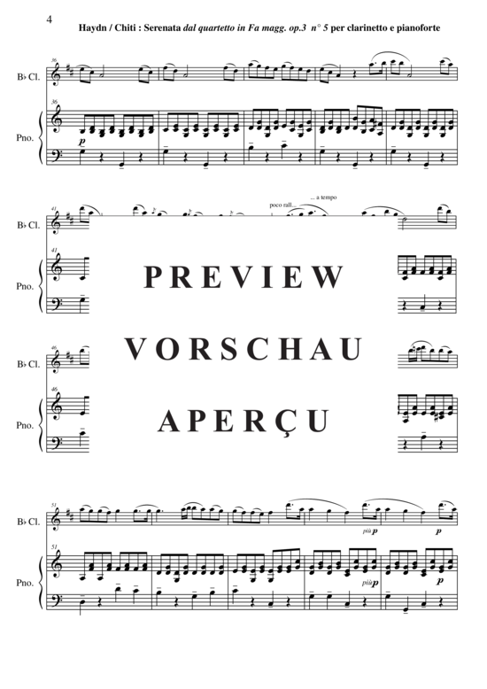 Product gallery: Page 5 of 9 Sérénata from String Quartet Opus 3, no 5 , , (clarinet in Bb + piano)