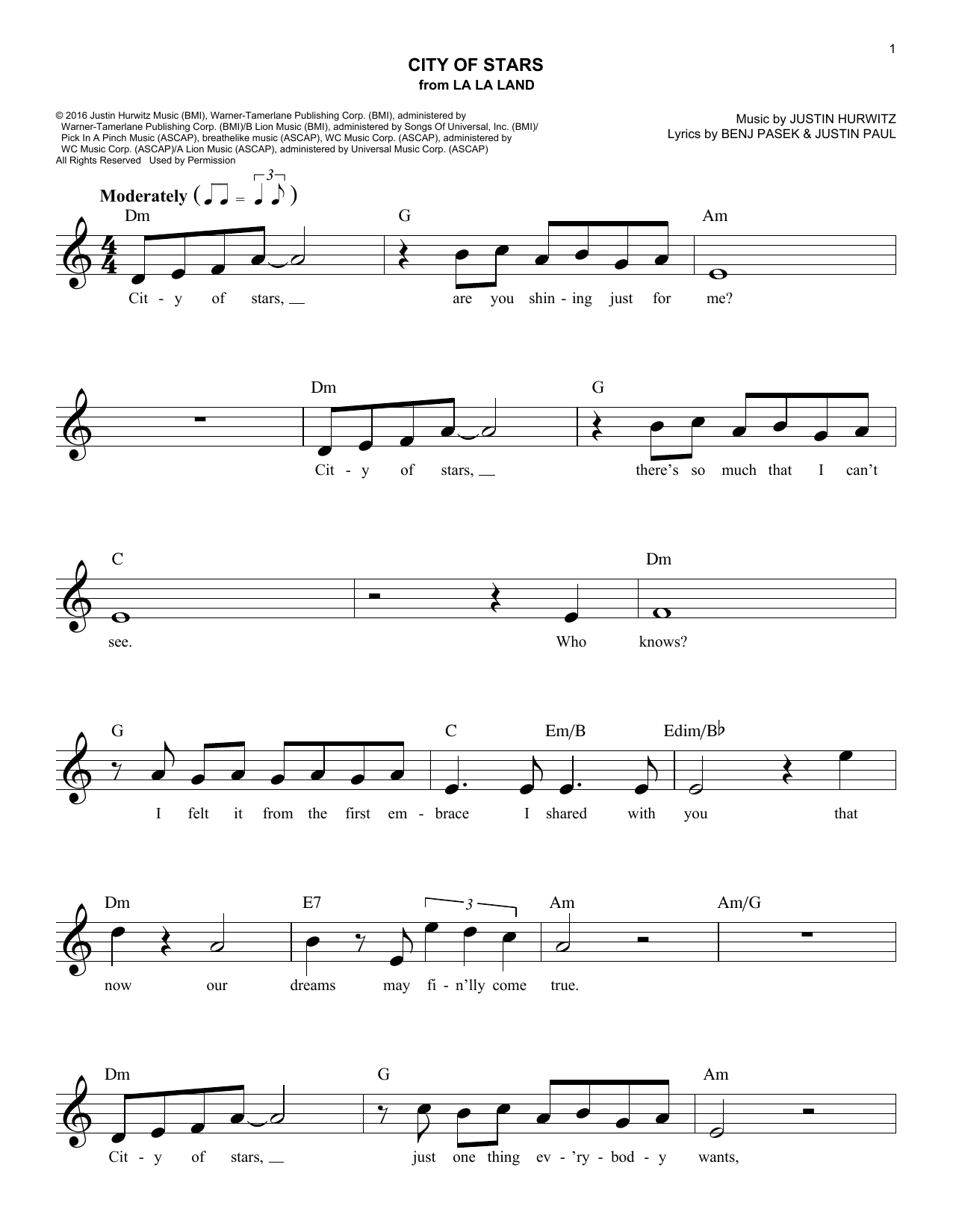 Produktbild zu: City Of Stars (from La La Land)