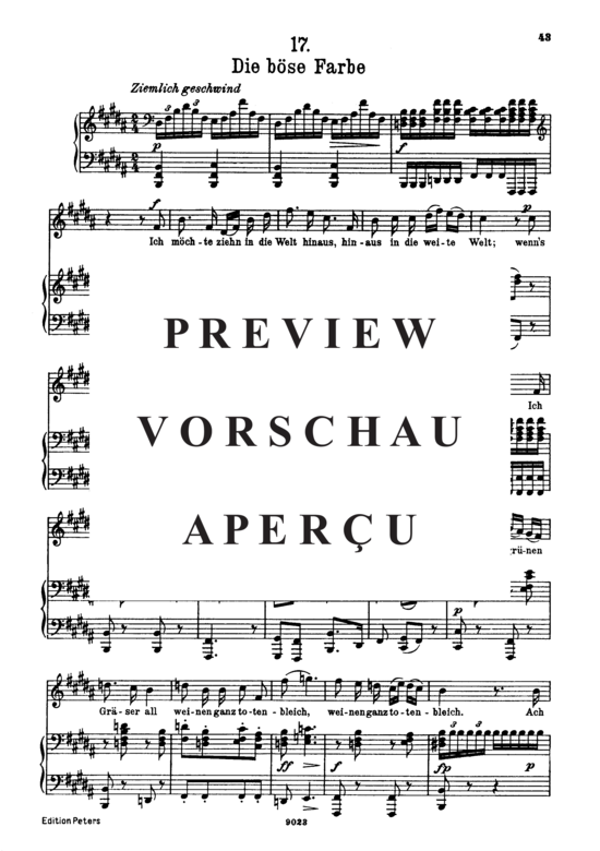 gallery: Die Böse Farbe D.795-17 (Die Schöne Müllerin) , ,  (Gesang hoch + Klavier)