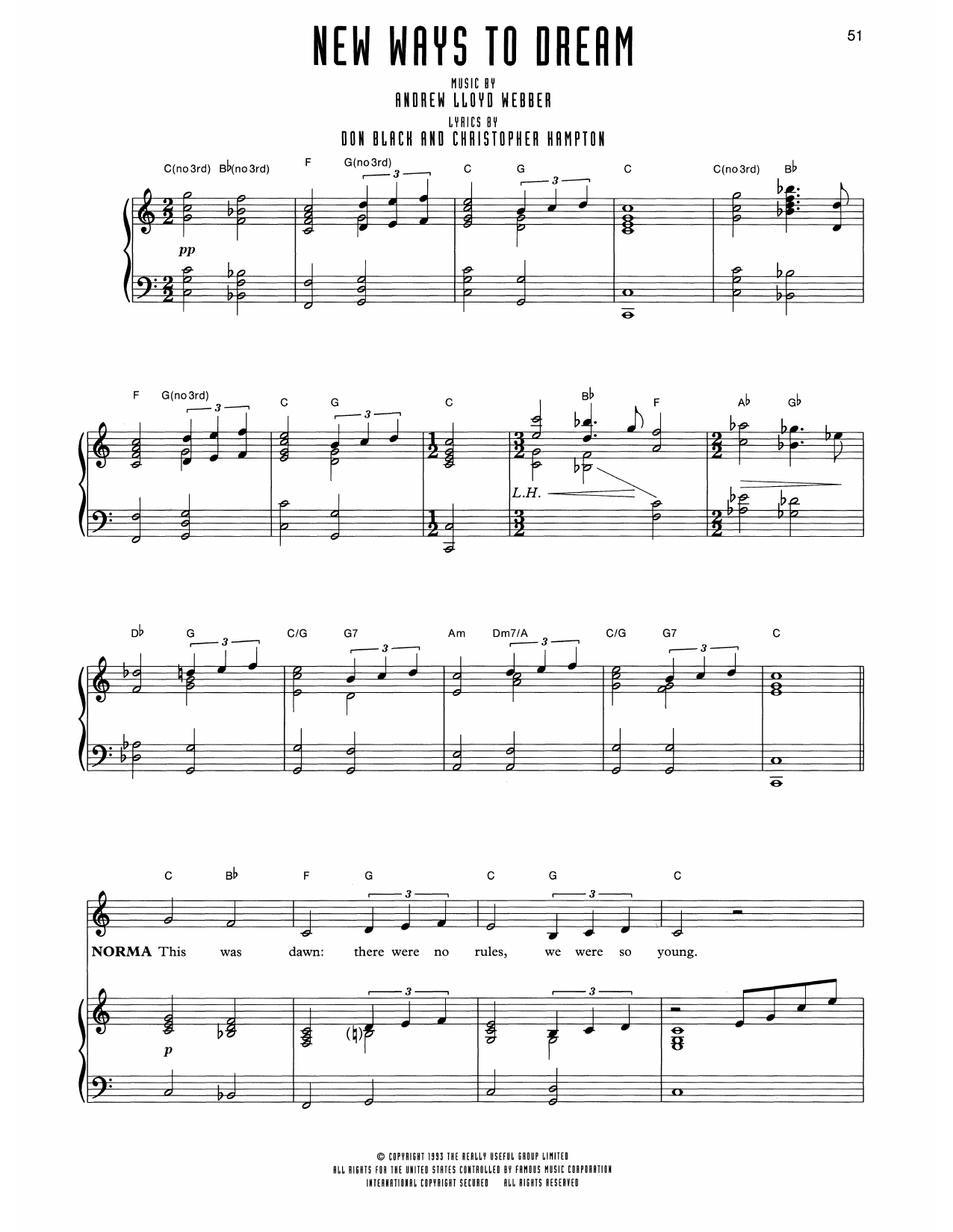 Produktgalerie: Seite 1 von 1 New Ways To Dream (from Sunset Boulevard), Andrew Lloyd Webber, Gesang, Klavier